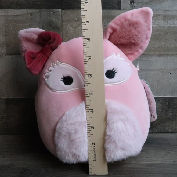 Squishmallow 8" Miracle The Pink Fox Bow Plush - Picture 4 of 4